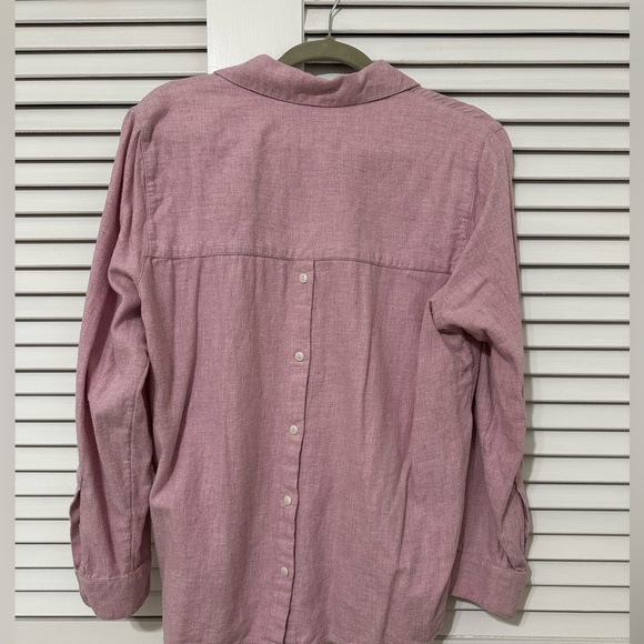 Madewell Flannel Classic Ex-Boyfriend Button-Back Shirt Pink (Large) - Picture 7 of 8